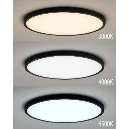 LED таванно осветително тяло LED/40W/230V 3000/4000/6500K Ø 50 см черно